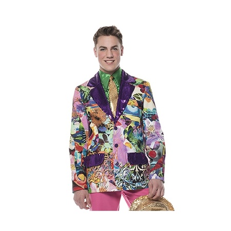 Party jacket with flower print purple