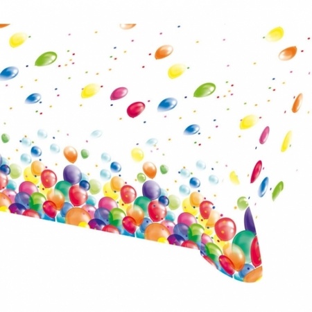 Party table cover plastic balloon overprint 180x120cm