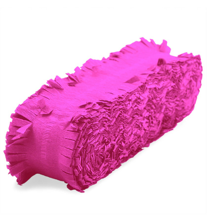 Feest/verjaardag versiering slingers fuchsia roze 24 meter crepe papier
