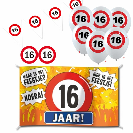 Party decorations 16 years birthday package stop signs