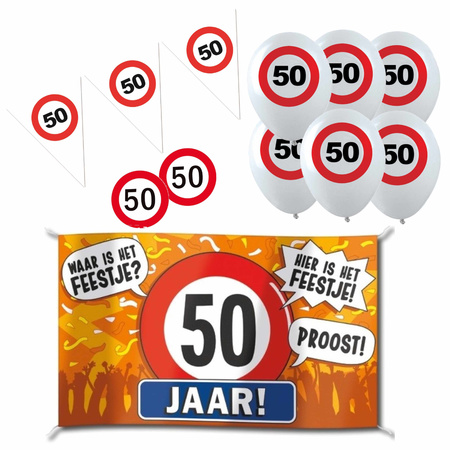 Party decorations 50 years birthday package stop signs