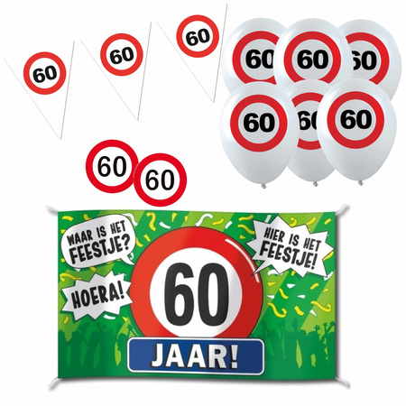 Party decorations 60 years birthday package stop signs
