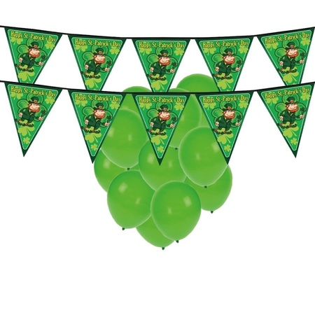 Feestartikelen St. Patricks day incl. ballonnen en feestslinger