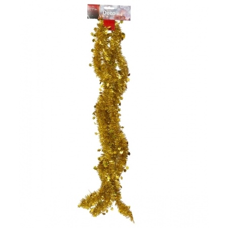 Gouden tinsel feestslinger 270 cm