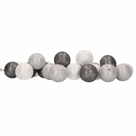 Party lights white/grey cotton balls 378 cm