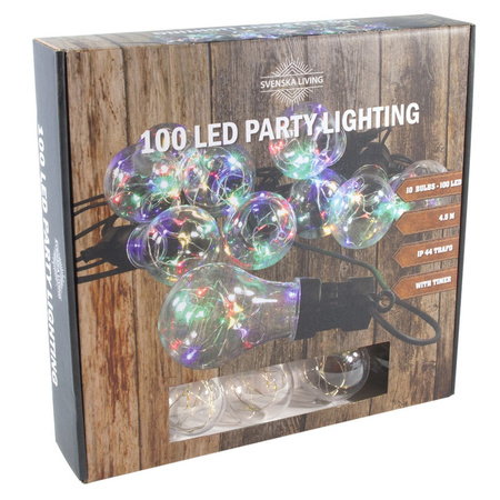 Party lighting timer light cord with 10 balls 450 cm