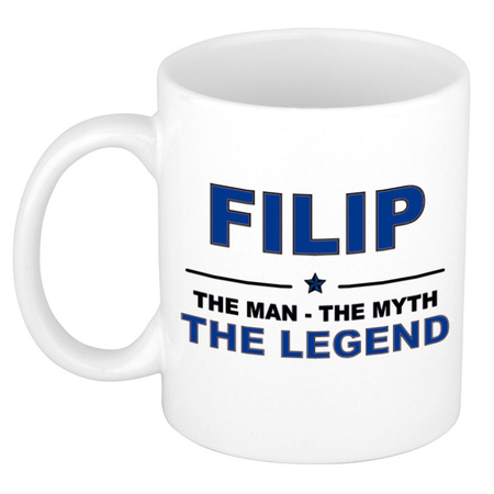 Filip The man, The myth the legend collega kado mokken/bekers 300 ml