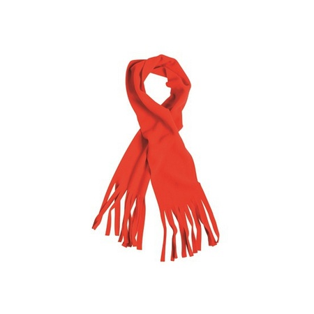 Fleece scarf with fringes red