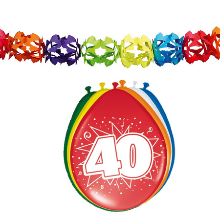 Folat Party 40e jaar verjaardag feestversiering set - Ballonnen en slingers