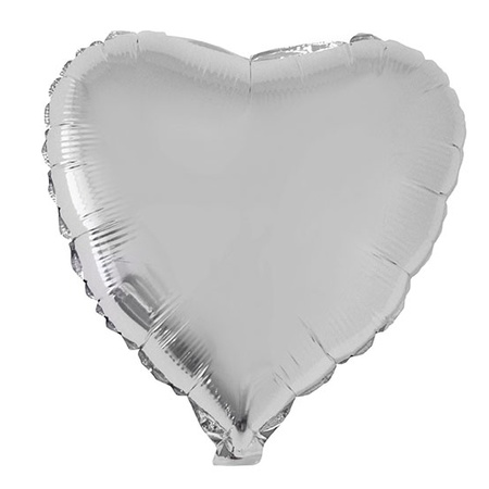 Foil balloon heart silver 52 cm