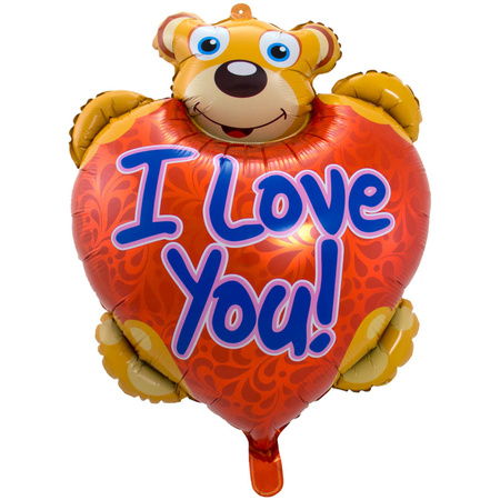 Foil balloon I Love You teddy bear 80 cm