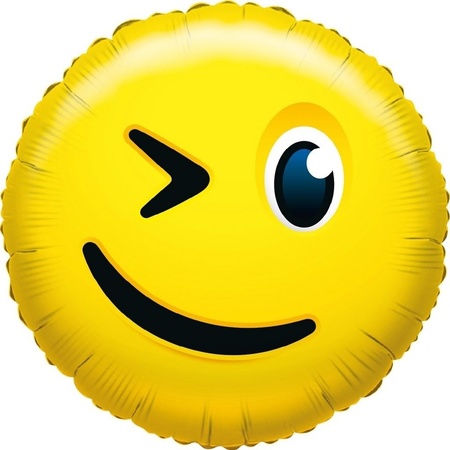 Foil balloon winking smiley 35 cm