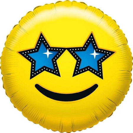 Foil balloon star smiley 35 cm