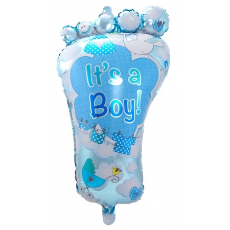 Folieballon voetje geboorte jongen 70 cm