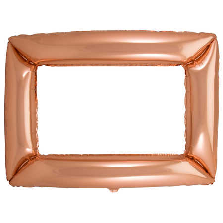 Photo Frame - rectangle - rose gold - 85 x 60 cm - inflatable foil balloon - photo prop