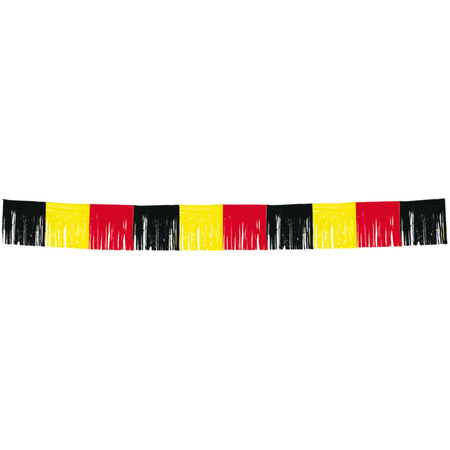 Franje feestslingers zwart-geel-rood 10 meter