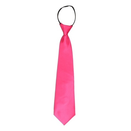 Fuchsia pink tie 40 cm fancy dress accessory for women/men