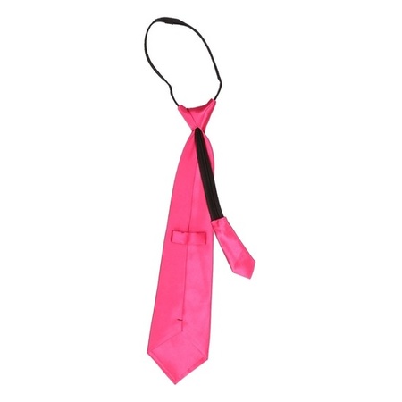 Fuchsia pink tie 40 cm fancy dress accessory for women/men