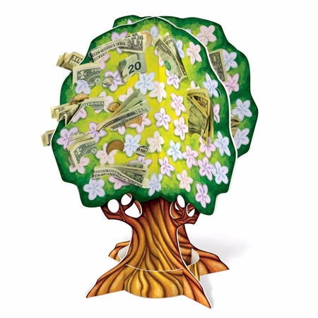 3D geldboom van karton