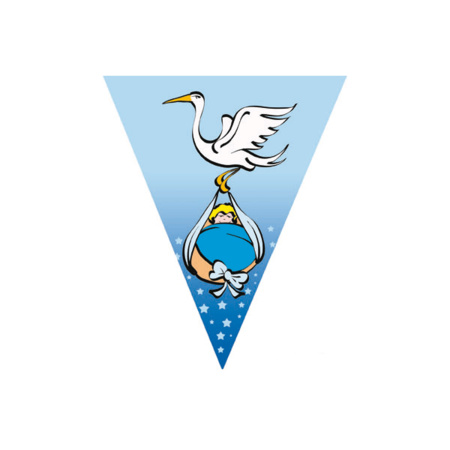 Blue boy birth bunting flags with stork 5 meters