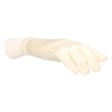 Ivory white satin Michael Jackson gloves for kids