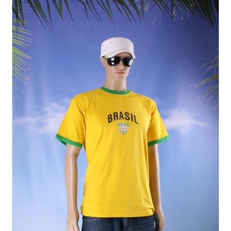 Yellow Brasil soccer shirt for men