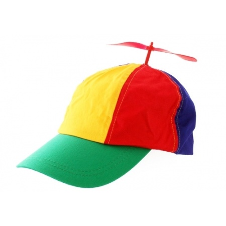 Coloured cap with a yellow propeller
