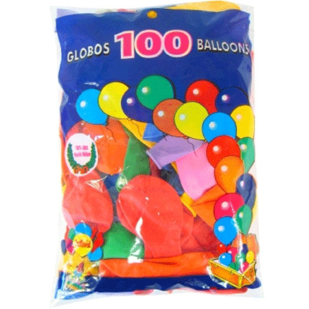 100 gekleurde ballonnen met ballonnenpomp
