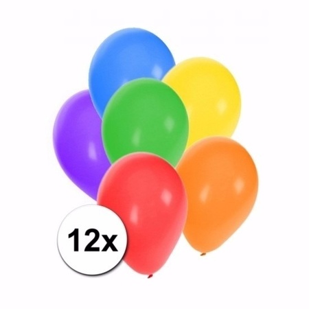 Gekleurde party ballonnen 12 stuks