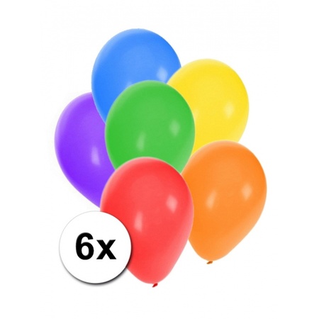 Gekleurde party ballonnen 6 stuks