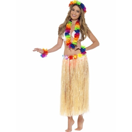 Toppers - Gekleurde regenboog hawaii verkleedset 
