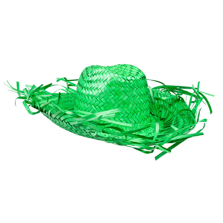 Colored straw hat with broad rim for ladies