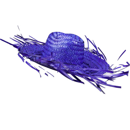 Colored straw hat with broad rim for ladies