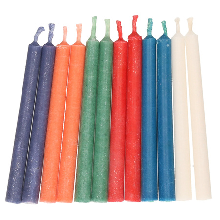 Coloured flame candles 12 pieces