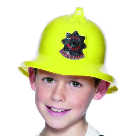Yellow firefighter helmet