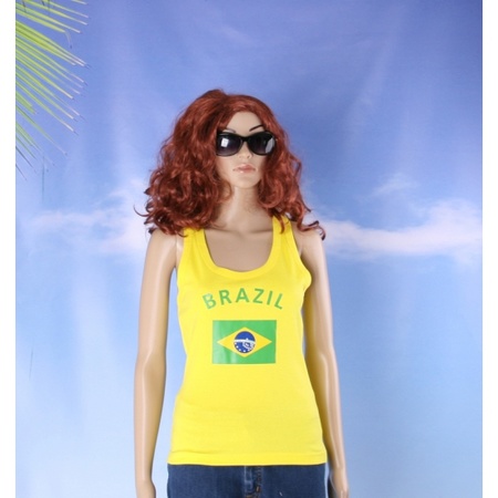 Mouwlose shirts met vlag van Brazilie dames