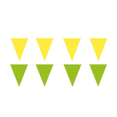 Gele/Groene feest punt vlaggetjes pakket 60 meter