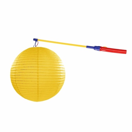 Yellow lantern 35 cm with lantern stick