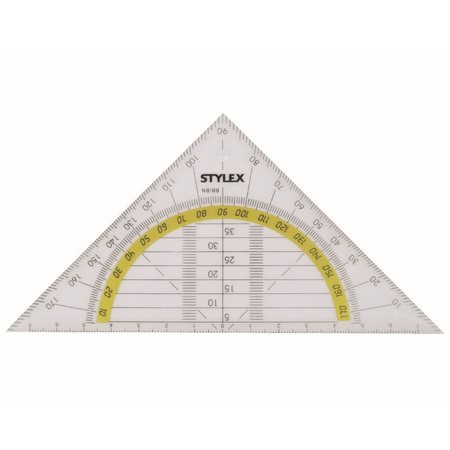 Set square with ruler and protractor 14 cm