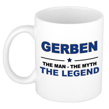 Gerben The man, The myth the legend collega kado mokken/bekers 300 ml