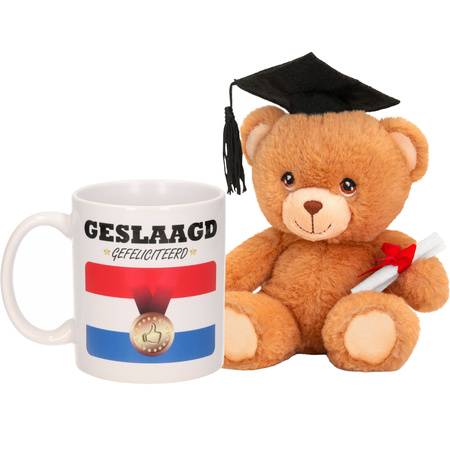 Congratulations graduated mug with pet toy