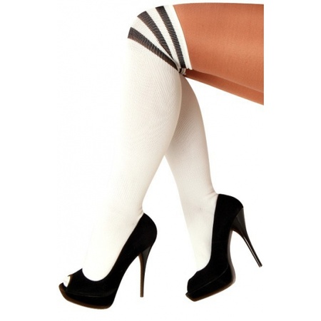 White stockings with black stripes