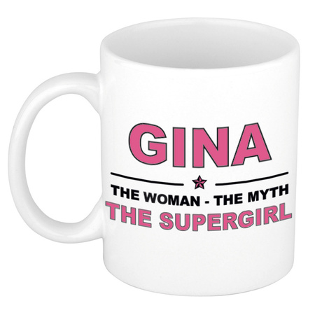 Gina The woman, The myth the supergirl collega kado mokken/bekers 300 ml
