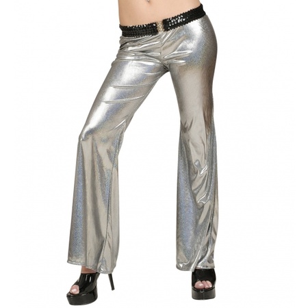 Disco broek zilver dames