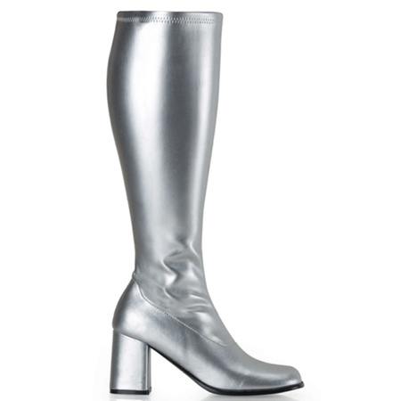 Womens shiny silver boots