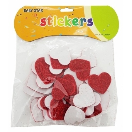Glitter heart stickers 60 pieces