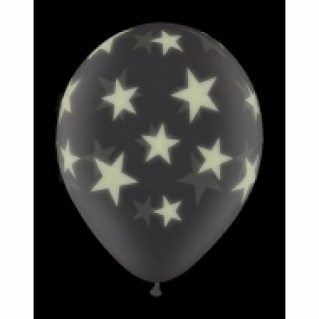 Glow in the dark balloons 6 pcs stars 28 cm