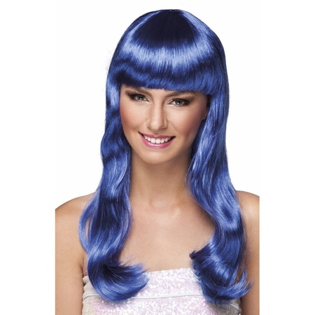 Curly wig blue for women