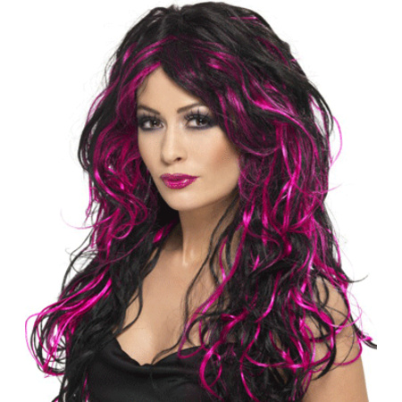 Gothic black with pink wig