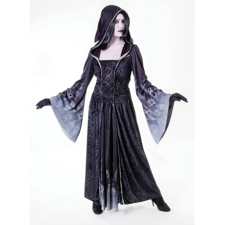 Zwarte jurk met spook afbeeldingen